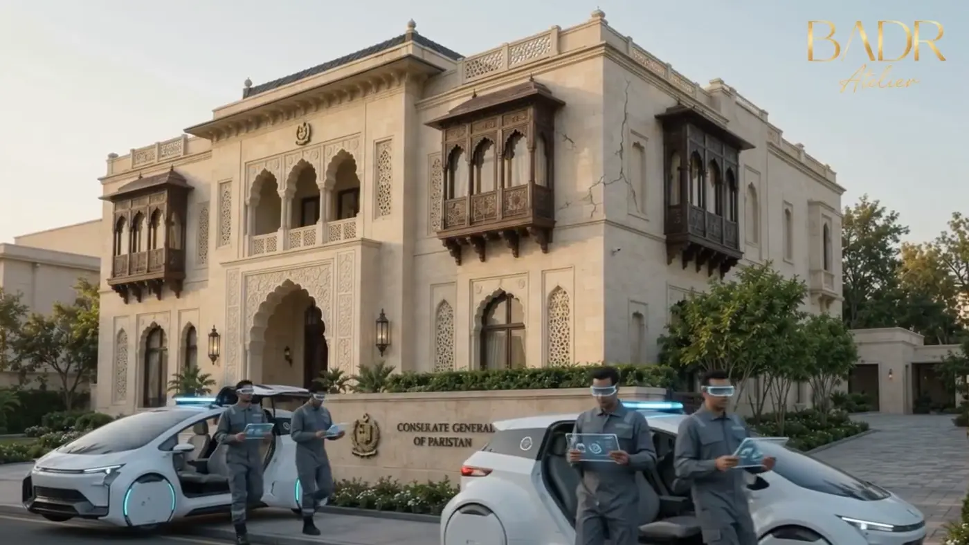 Pakistan Consulate BIM still — facade and digital operations